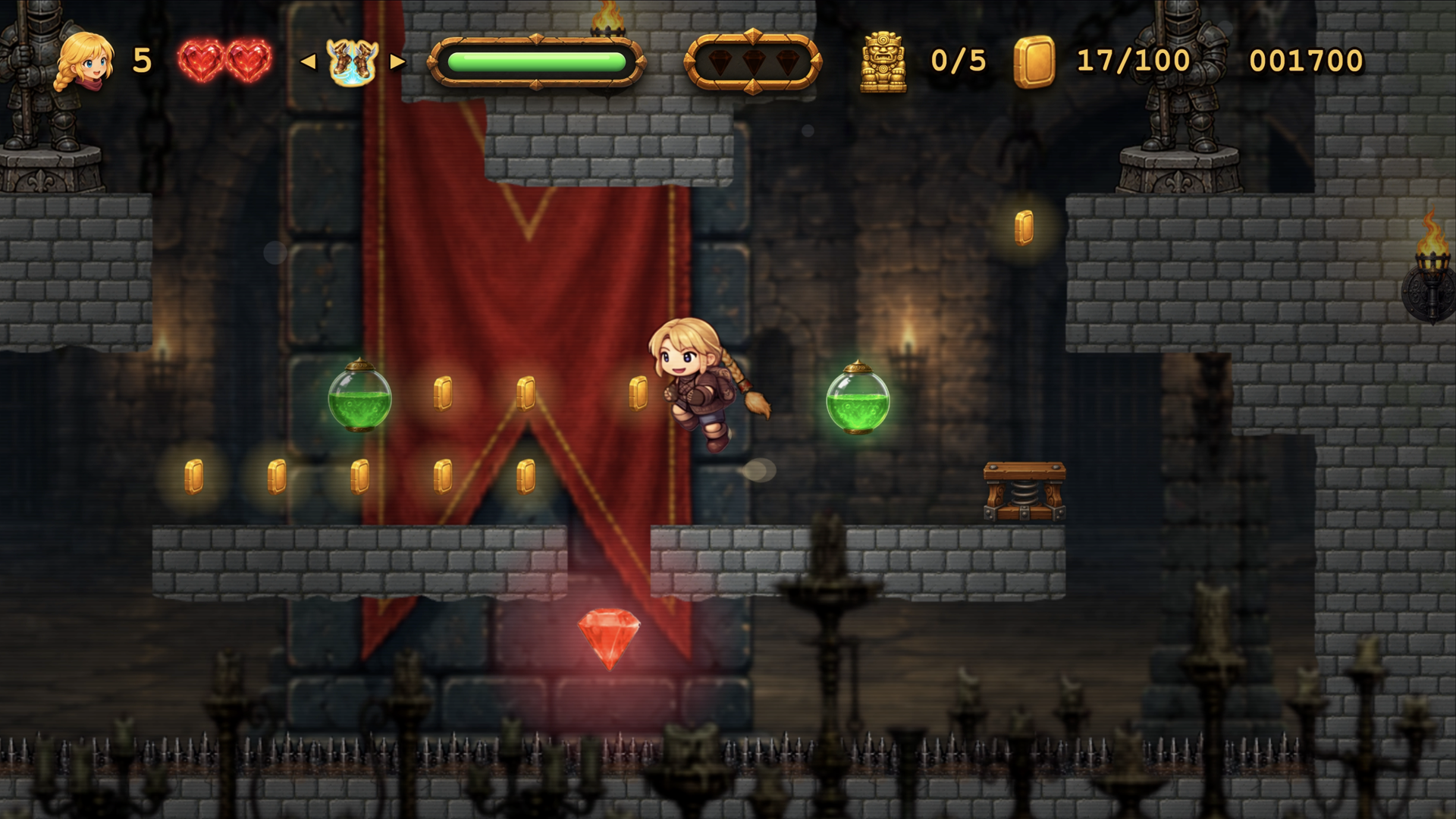 Artia navigating the stone halls of the tower